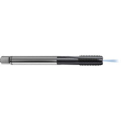 Guhring - M8x1.00 Metric 6HX 3 Flute TiCN Finish High Speed Steel Straight Flute Standard Hand Tap - Plug, Right Hand Thread, 90mm OAL, D5/D6 Limit, Through Coolant - Exact Industrial Supply