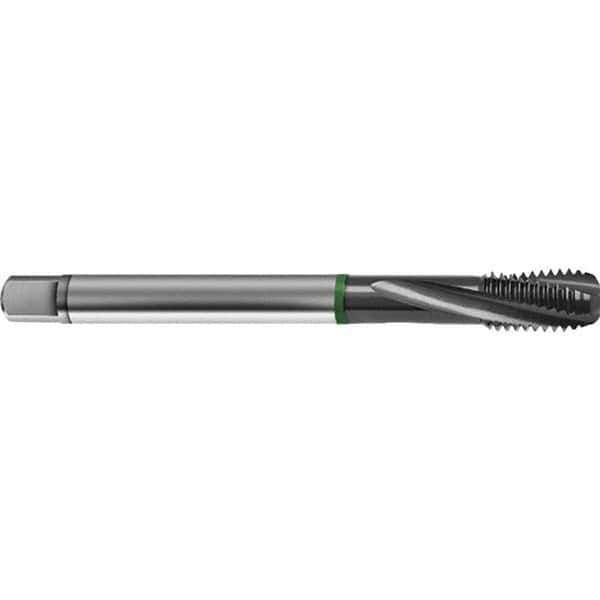 Guhring - M16x1.50 Metric 4 Flute 6H Bottoming Spiral Flute Tap - High Speed Steel, TiCN Finish, 100mm OAL, Right Hand Flute, Right Hand Thread, D4/D5, Series 4156 - Industrial Tool & Supply