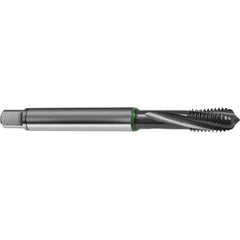 Guhring - M5x0.80 Metric 3 Flute 6H Bottoming Spiral Flute Tap - High Speed Steel, TiCN Finish, 70mm OAL, Right Hand Flute, Right Hand Thread, D3/D4, Series 4154 - Exact Industrial Supply