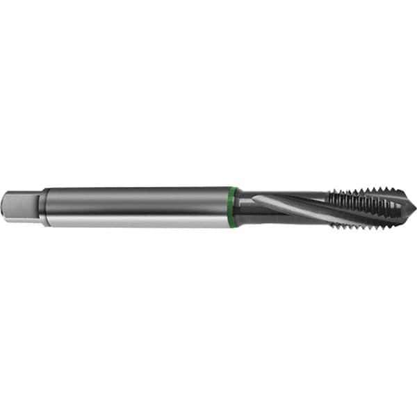 Guhring - M3x0.50 Metric 3 Flute 6H Bottoming Spiral Flute Tap - High Speed Steel, TiCN Finish, 56mm OAL, Right Hand Flute, Right Hand Thread, D2/D3, Series 4154 - Exact Industrial Supply