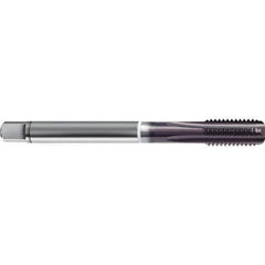 Guhring - M12x1.75 Metric 6HX 4 Flute TiAlN Finish High Speed Steel Straight Flute Standard Hand Tap - Modified Bottoming, Right Hand Thread, 110mm OAL, D6/D7 Limit - Exact Industrial Supply