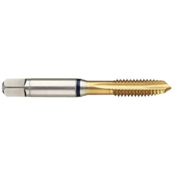 Guhring - #5-40 UNC 2B 2 Flute TiN Finish High Speed Steel Straight Flute Standard Hand Tap - Plug, Right Hand Thread, 2.205" OAL, H2/H3 Limit - Exact Industrial Supply