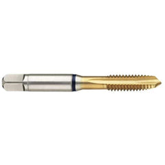 Guhring - #4-40 UNC 2B 2 Flute TiN Finish High Speed Steel Straight Flute Standard Hand Tap - Plug, Right Hand Thread, 2.205" OAL, H2/H3 Limit - Exact Industrial Supply