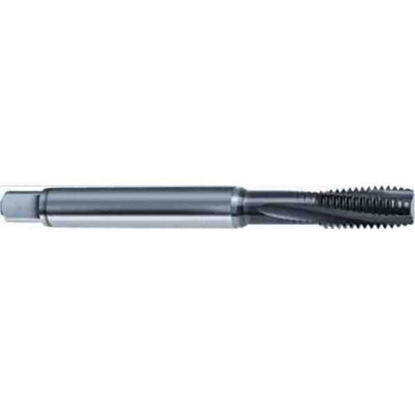 Guhring - M12x1.75 Metric 4 Flute 6HX Modified Bottoming Spiral Flute Tap - High Speed Steel, TiAlN Finish, 110mm OAL, Right Hand Flute, Right Hand Thread, D6/D7, Series 2920 - Exact Industrial Supply