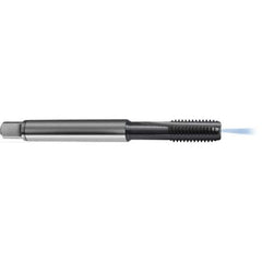 Guhring - M10x1.50 Metric 6HX 3 Flute TiCN Finish High Speed Steel Straight Flute Standard Hand Tap - Modified Bottoming, Right Hand Thread, 100mm OAL, D5/D6 Limit, Through Coolant - Exact Industrial Supply