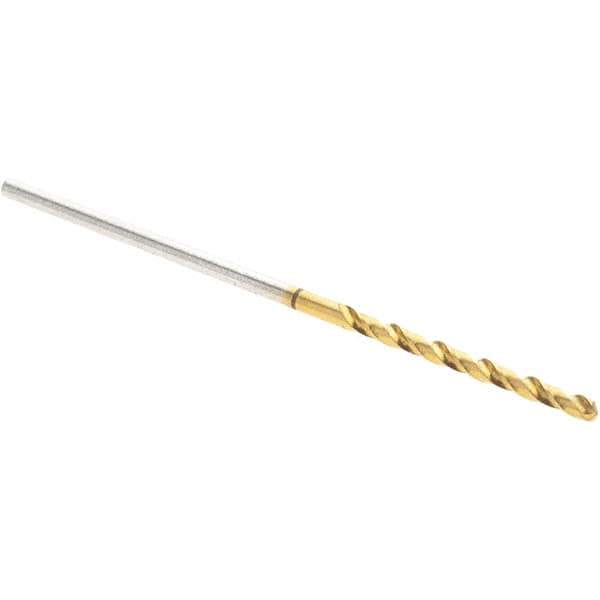 Guhring - 3/64" 130° Cobalt Jobber Drill - TiN Finish, Right Hand Cut, Spiral Flute, Straight Shank, 38mm OAL, Split Point - Industrial Tool & Supply