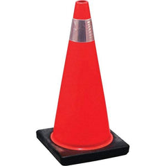 NMC - 18" High, Orange Traffic Cone - 10-1/2" Base Width, Rubber - Industrial Tool & Supply