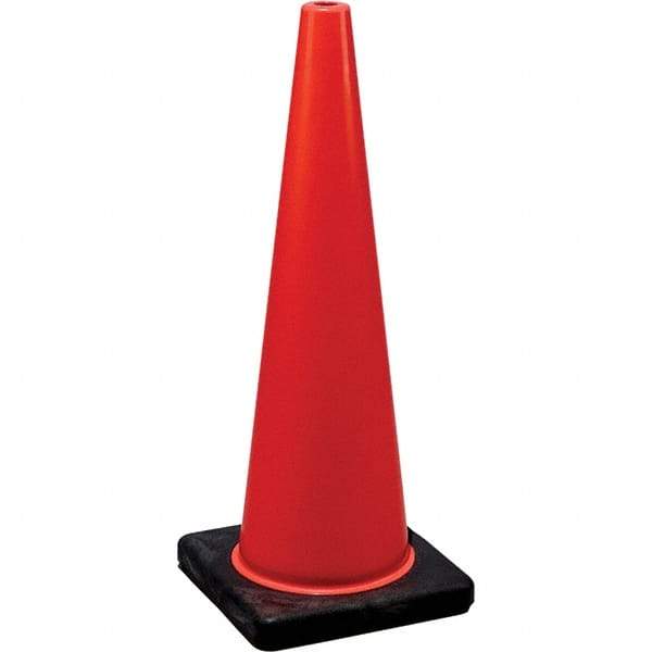 NMC - 18" High, Orange Traffic Cone - 10-1/2" Base Width, Rubber - Industrial Tool & Supply