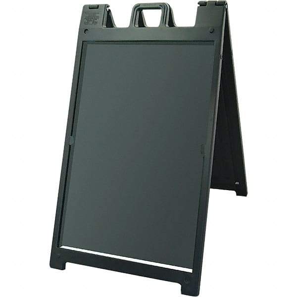 NMC - 24" Wide x 36" High Sign Compatiblity, Rigid Plastic Square Floor Sign Holder - Black, 45" Holder Height - Industrial Tool & Supply