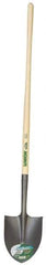 UnionTools - 11-1/2" High x 7-3/8" Wide Round Steel Shovel - 48" Long Wood Straight Handle, Front Turned - Industrial Tool & Supply