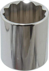 Proto - 1/2" Drive, Standard Hand Socket - 12 Points, 1-25/32" OAL, Alloy Steel, Chrome Finish - Industrial Tool & Supply