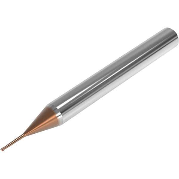 Seco - 0.8mm, 2 Flute, Single End, Solid Carbide, 0.05mm Corner Radius End Mill - 40mm OAL, 28° Helix, Right Hand Flute, 0.6mm LOC, Right Hand Cut, 7mm Extended Reach - Industrial Tool & Supply