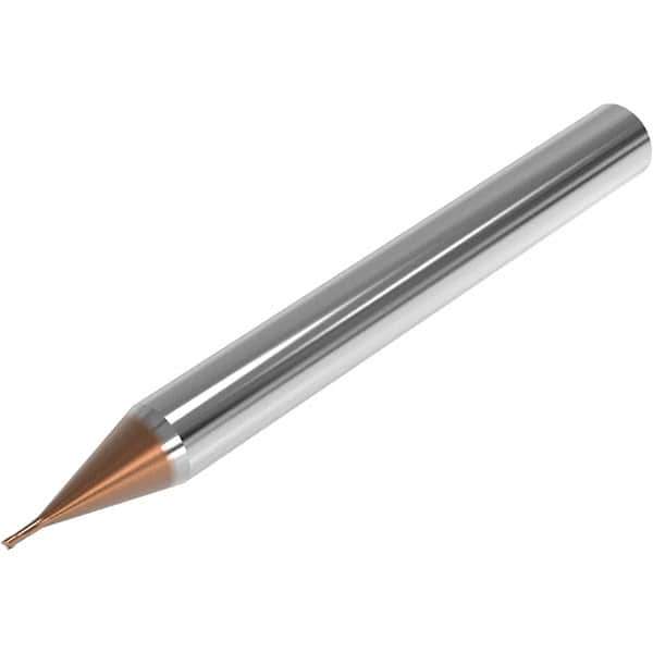 Seco - 0.8mm, 2 Flute, Single End, Solid Carbide, 0.2mm Corner Radius End Mill - 40mm OAL, 28° Helix, Right Hand Flute, 0.6mm LOC, Right Hand Cut, 2.5mm Extended Reach - Industrial Tool & Supply