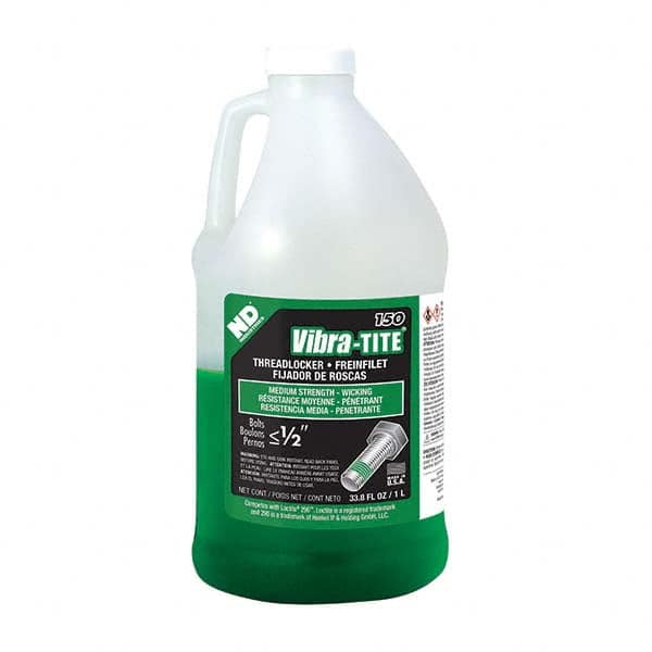 Vibra-Tite - 1 L Jug, Green, Medium Strength - Wicking Grade Threadlocker - Industrial Tool & Supply