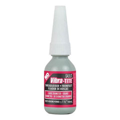 Vibra-Tite - 10 mL Bottle, Red, Large Diameter/High Strength Threadlocker - Industrial Tool & Supply