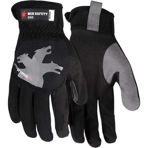 MCR Safety - Size XL Synthetic Suede Work Gloves - For General Purpose, Uncoated, Slip-On Cuff, Full Fingered, Black, Paired - Industrial Tool & Supply
