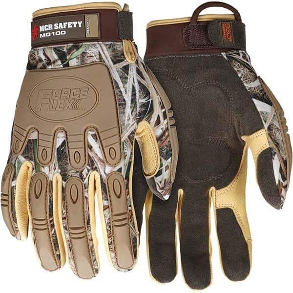 MCR Safety - Size 2XL Synthetic Suede Work Gloves - For General Purpose, Uncoated, Adjustable Closure Cuff, Full Fingered, Camouflage, Paired - Industrial Tool & Supply