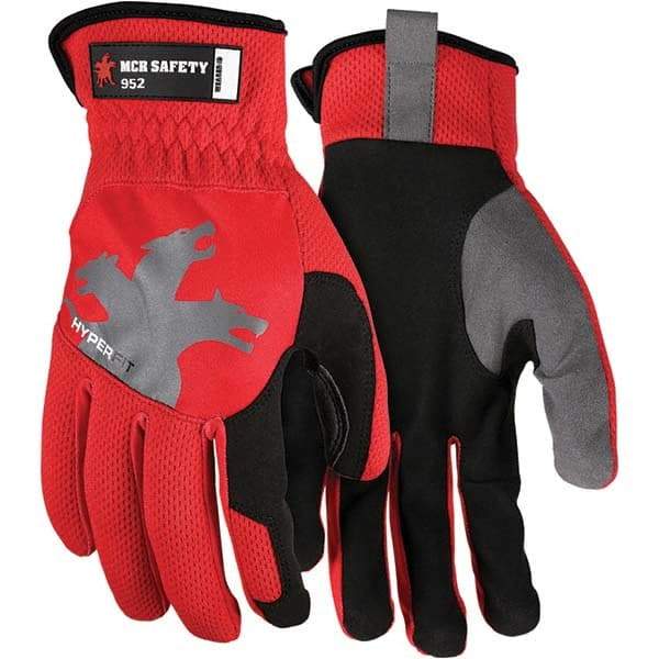 MCR Safety - Size S Synthetic Suede Work Gloves - For General Purpose, Uncoated, Slip-On Cuff, Full Fingered, Red, Paired - Industrial Tool & Supply