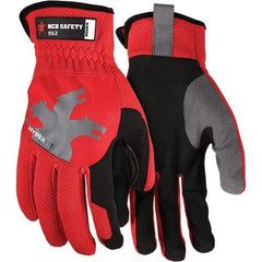 MCR Safety - Size S Synthetic Suede Work Gloves - For General Purpose, Uncoated, Slip-On Cuff, Full Fingered, Red, Paired - Industrial Tool & Supply