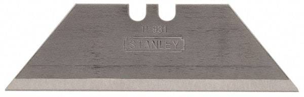 Stanley - 100 Piece Carbon Steel Utility Knife Blade - 2-7/16" OAL, 0.035" Blade Thickness - Industrial Tool & Supply