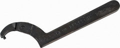 Proto - 2" to 4-3/4" Capacity, Black Oxide Finish, Adjustable Pin Spanner Wrench - 11-3/8" OAL, 1/4" Hook Pin Height - Industrial Tool & Supply
