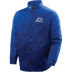 Steiner - Size S Welding, Flame Resistant/Retardant Jacket - Blue, Cotton, Snaps Closure - Industrial Tool & Supply