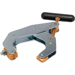 Kant Twist - 1,700 Lb, 4-1/2" Max Opening, 2-3/8" Open Throat Depth, 2-5/8" Closed Throat Depth, Cantilever Clamp - Copper Plated Steel Jaw, T-Handle, 1-1/8" Max Width - Industrial Tool & Supply
