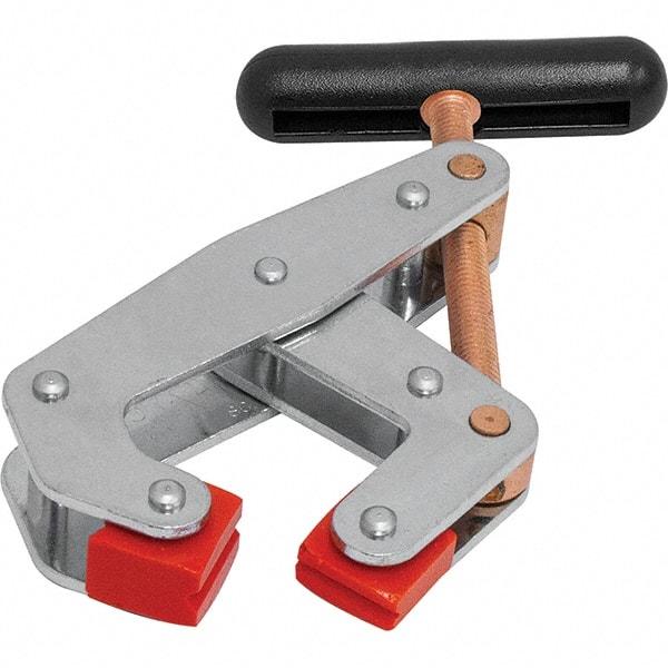 Kant Twist - 1,125 Lb, 3" Max Opening, 1-1/4" Open Throat Depth, 1-3/4" Closed Throat Depth, Cantilever Clamp - Polyurethane Jaw, T-Handle, 1-1/8" Max Width - Industrial Tool & Supply