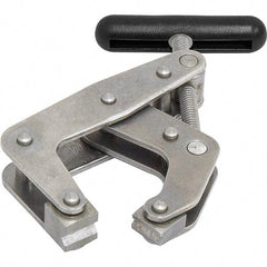 Kant Twist - 700 Lb, 2" Max Opening, 1-1/4" Open Throat Depth, 1-1/4" Closed Throat Depth, Cantilever Clamp - Stainless Steel Jaw, T-Handle, 7/8" Max Width - Industrial Tool & Supply