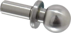 Jergens - 3/8" Ball Diam, 3/16" Shank Diam, Steel Inspection Tooling Ball - Slip-Fit Shank, 3/4" Ball Center to Shank Bottom, 0.3" Ball Center to Shoulder Bottom, with Shoulder - Industrial Tool & Supply