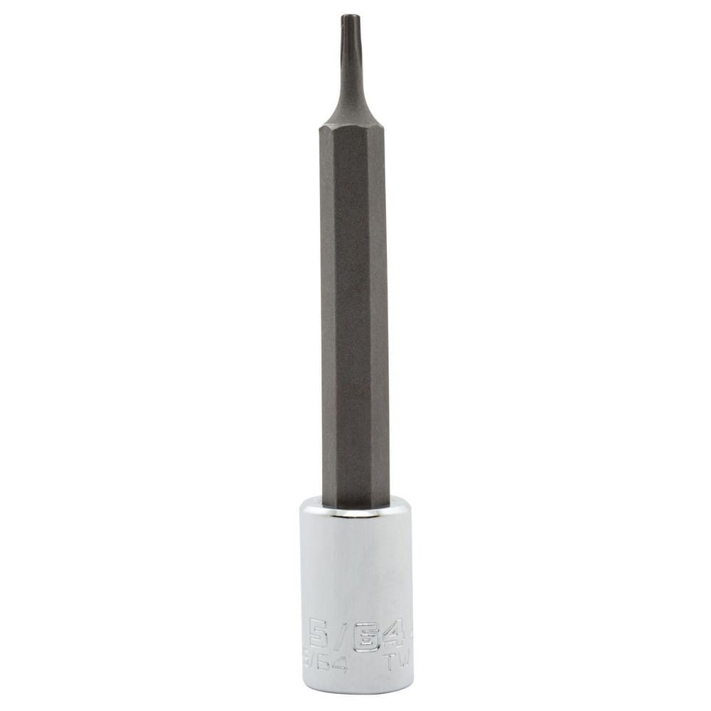 Hand Hex & Torx Bit Sockets; Socket Type: Hex Bit Socket; Tool Type: Hex Bit Socket; Hex Size (Inch): 5/64 in; Bit Length (Inch): 2-3/4; Bit Length: 2.75 in; Insulated: No; Material: Steel; Finish: Chrome-Plated; Overall Length (Inch): 2-3/4 in; Non-spark