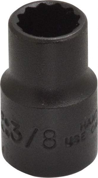 Proto - 3/8", 3/8" Drive, Standard Hand Socket - 12 Points, 1-3/32" OAL, Alloy Steel, Black Finish - Industrial Tool & Supply