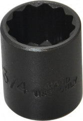 Proto - 3/4", 3/8" Drive, Standard Hand Socket - 12 Points, 1-3/16" OAL, Alloy Steel, Black Finish - Industrial Tool & Supply