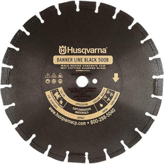 Husqvarna - 20" Diam, 1" Arbor Hole Diam, Continuous Edge Tooth Wet & Dry Cut Saw Blade - Diamond-Tipped, General Purpose Action, Standard Round Arbor - Industrial Tool & Supply
