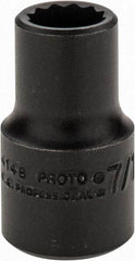 Proto - 7/16", 1/2" Drive, Standard Hand Socket - 12 Points, 1-1/2" OAL, Alloy Steel, Black Finish - Industrial Tool & Supply