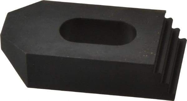 Jergens - 1/2" Stud, Low Carbon Steel, Plain Strap Clamp - 1/2" Travel, 2-1/2" OAL x 1-1/4" Wide x 5/8" High, Black Oxide Finish, Tapered Nose - Industrial Tool & Supply