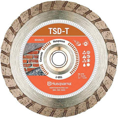 Husqvarna - 10" Diam, 5/8 & 7/8" Arbor Hole Diam, Continuous Edge Tooth Wet & Dry Cut Saw Blade - Diamond-Tipped, Fast Cutting & Smooth Action, Standard Round Arbor - Industrial Tool & Supply