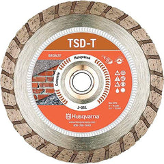 Husqvarna - 4-1/2" Diam, 5/8, 7/8 & 25/32" Arbor Hole Diam, Continuous Edge Tooth Wet & Dry Cut Saw Blade - Diamond-Tipped, Fast Cutting & Smooth Action, Standard Round Arbor - Industrial Tool & Supply
