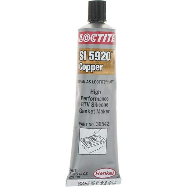Loctite - 70 oz Tube Copper (Color) RTV Silicone Gasket Sealant - 24 hr Full Cure Time - Industrial Tool & Supply