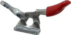 De-Sta-Co - 60 Lb Holding Capacity, Horizontal Handle, Manual Hold Down Toggle Clamp - 82° Handle Movement, 94° Bar Opening, Solid Bar, Left Flanged Base, Electro-Plated Zinc, Carbon Steel - Industrial Tool & Supply