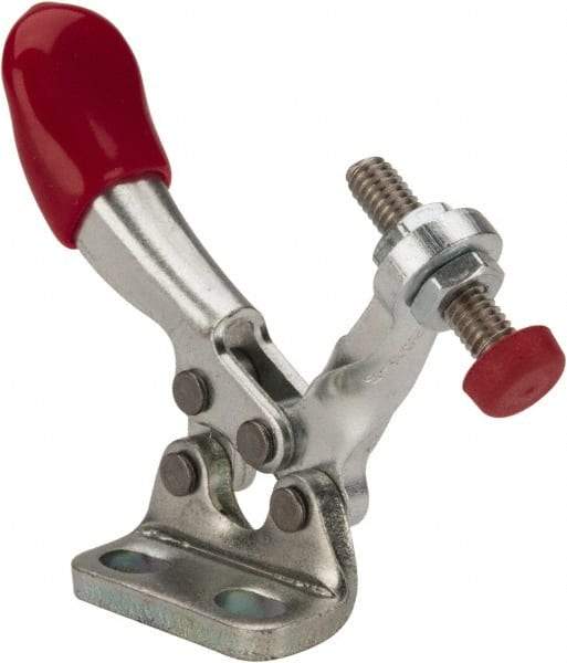 De-Sta-Co - 60 Lb Holding Capacity, Horizontal Handle, Manual Hold Down Toggle Clamp - 82° Handle Movement, 94° Bar Opening, Solid Bar, Right Flanged Base, Electro-Plated Zinc, Carbon Steel - Industrial Tool & Supply