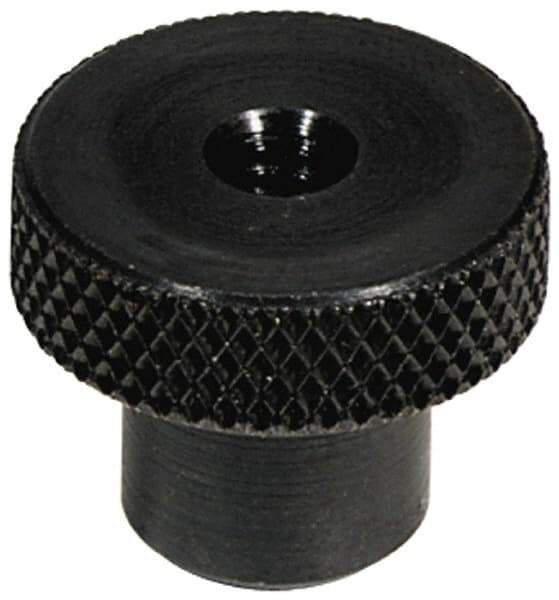 Jergens - 1-1/2 Inch Head, Steel Knob - Knurled, Carbon Steel, with Black Oxide Finish - Industrial Tool & Supply