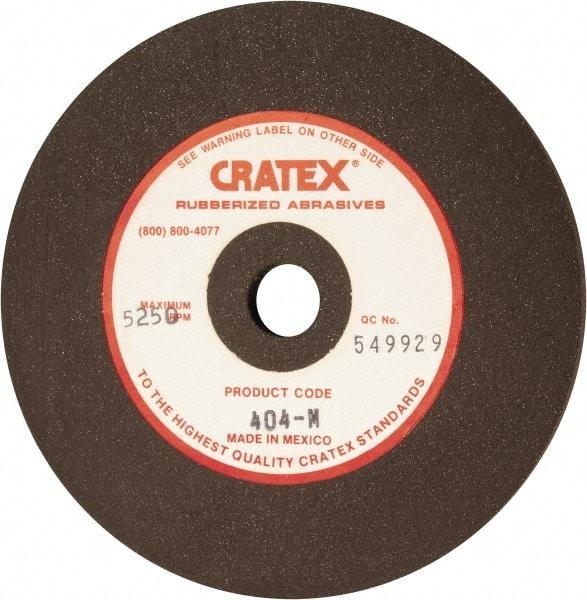 Cratex - 4" Diam x 1/2" Hole x 1/4" Thick, Surface Grinding Wheel - Silicon Carbide, Medium Grade, 5,250 Max RPM, Rubber Bond, No Recess - Industrial Tool & Supply