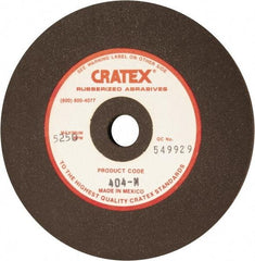 Cratex - 4" Diam x 1/2" Hole x 1/4" Thick, Surface Grinding Wheel - Silicon Carbide, Medium Grade, 5,250 Max RPM, Rubber Bond, No Recess - Industrial Tool & Supply