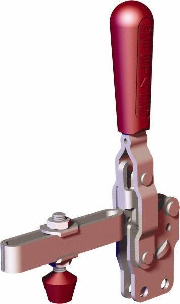 De-Sta-Co - 375 Lb Holding Capacity, Vertical Handle, Manual Hold Down Toggle Clamp - 57° Handle Movement, 99° Bar Opening, U-Bar, Straight Base, Carbon Steel - Industrial Tool & Supply