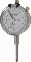 Fowler - 1" Range, 0-100 Dial Reading, 0.001" Graduation Dial Drop Indicator - 2-1/4" Dial, 0.1" Range per Revolution, Revolution Counter - Industrial Tool & Supply