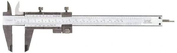 Fowler - 0 to 8" Stainless Steel Vernier Caliper - 0.02mm Graduation, 1.9" Jaw Depth, 0.0015" Accuracy, Includes Depth, Inside Diameter, Outside Diameter, Step - Industrial Tool & Supply