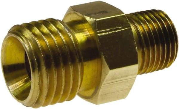 Coilhose Pneumatics - 3/8 Male Thread, Brass Industrial Pipe Adapter - MNPSM x MNPTF, 300 psi - Industrial Tool & Supply