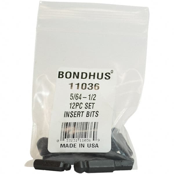 Bondhus - Screwdriver Bit Sets Type: Insert Bit Set Drive Size: 1/4 (Inch) - Industrial Tool & Supply