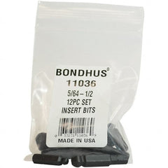 Bondhus - Screwdriver Bit Sets Type: Insert Bit Set Drive Size: 1/4 (Inch) - Industrial Tool & Supply